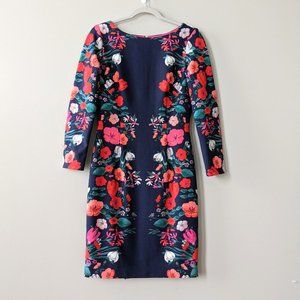 Eliza J Floral Print Sheath Dress Navy